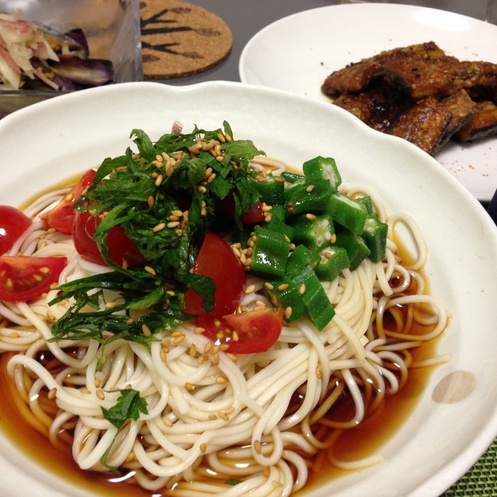 超さっぱり☆トマトとおくらのぶっかけ素麺